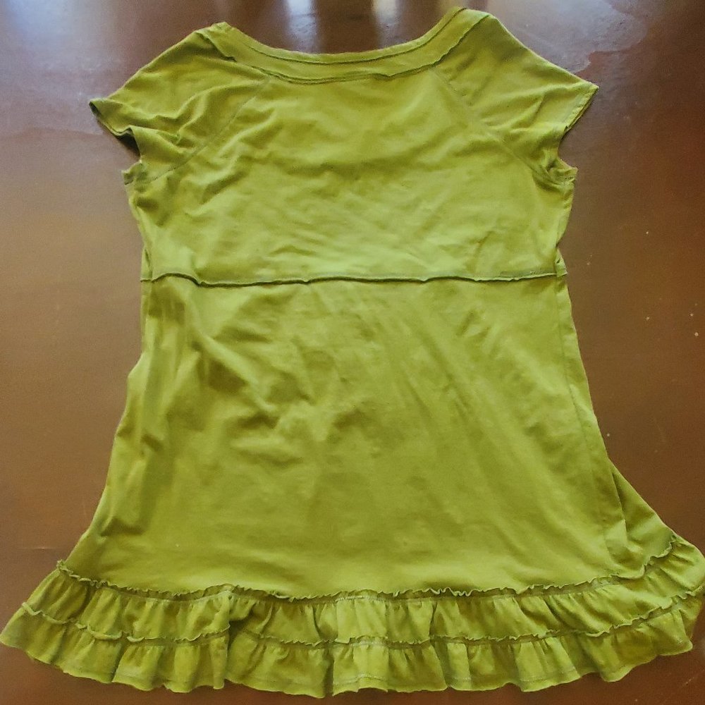 Women's green ruffle top